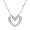 Swarovski Una Necklace Heart Medium Rhodium Plated White Mittellange Halskette