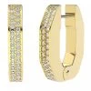 Swarovski Dextera Hoop Octagon Shape Small Gold-tone Plated White Creole