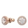 Swarovski Constella Round Cut Pavé Rose Gold-tone Plated White Ohrstecker