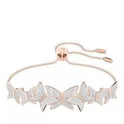 Swarovski Lilia Butterfly Gold-tone Plated White Armband