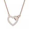 Swarovski Lovely Heart Rose Gold-tone Plated Kurze Halskette
