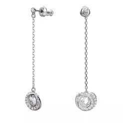 Swarovski Generation Drop Long Rhodium Plated White Ohrhänger