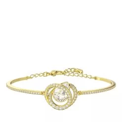 Swarovski Generation Gold-tone Plated White Armreif