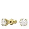 Swarovski Constella Round Cut Gold-tone Plated White Ohrstecker