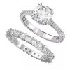 Swarovski Constella Set (2) Princess Cut Rhodium Plated White Ring