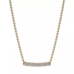 Pandora Timeless Pavé Single-row Bar Clear Kurze Halskette