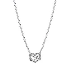 Pandora Sparkling Infinity Heart Collier Clear Mittellange Halskette