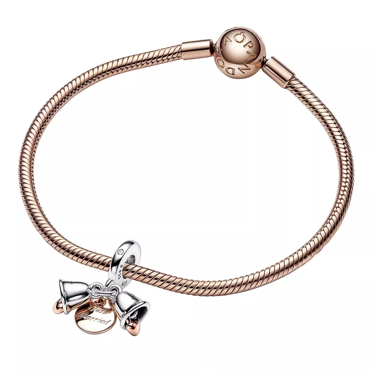 Pandora Two-tone Wedding Bells Double Dangle Clear Anhänger - Image 5