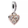 Pandora Two-tone Infinity Heart Double Dangle Pink Anhänger