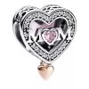 Pandora Two-tone Openwork Mum & Heart Pink Anhänger