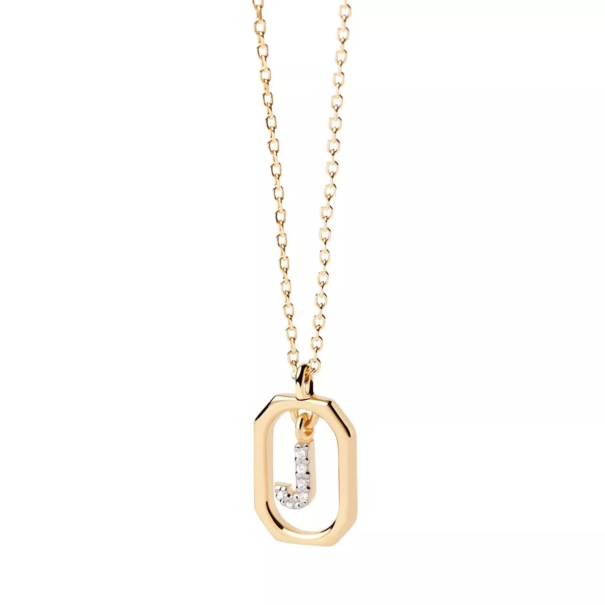 PDPAOLA Mini Letter J Necklace Gold Mittellange Halskette