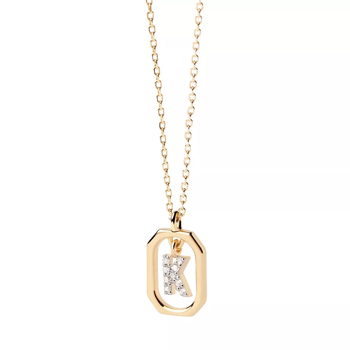 PDPAOLA Mini Letter K Necklace Gold Mittellange Halskette