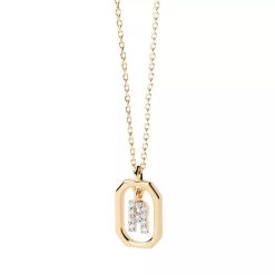 PDPAOLA Mini Letter R Necklace Gold Mittellange Halskette