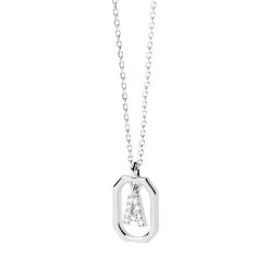 PDPAOLA Mini Letter A Silver Necklace Silver Mittellange Halskette