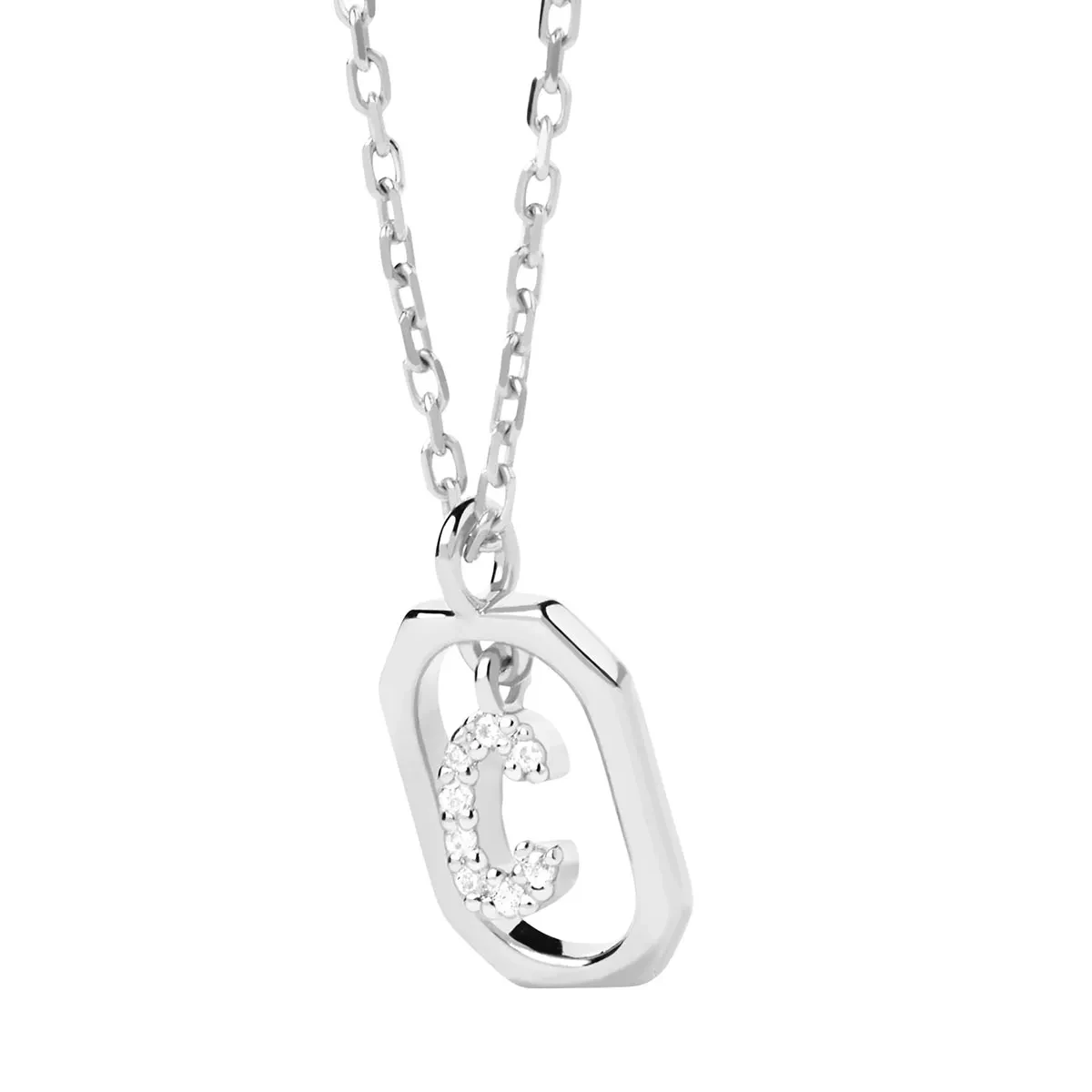 PDPAOLA Mini Letter C Silver Necklace Silver Mittellange Halskette - Image 3