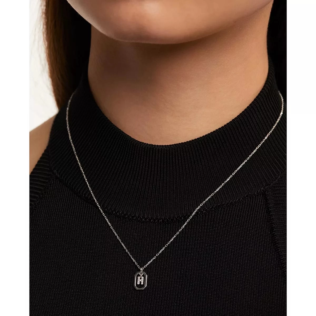 PDPAOLA Mini Letter H Silver Necklace Silver Mittellange Halskette - Image 2