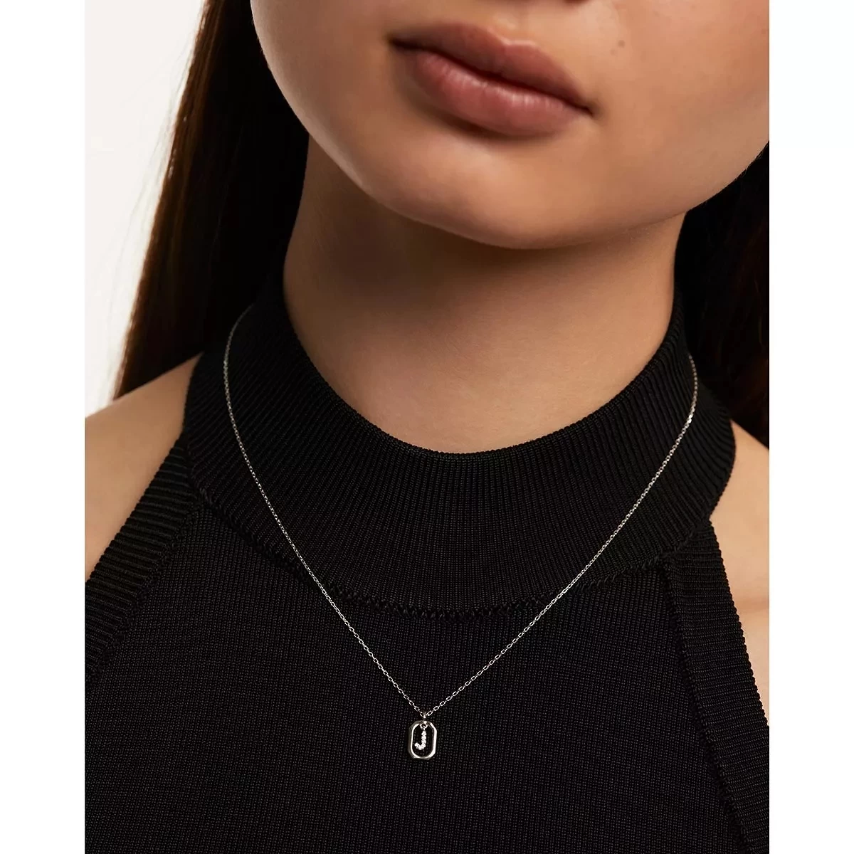 PDPAOLA Mini Letter J Silver Necklace Silver Mittellange Halskette - Image 2