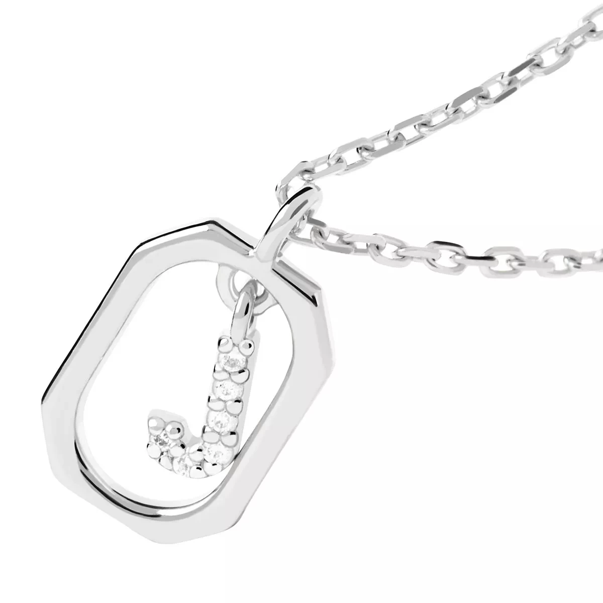 PDPAOLA Mini Letter J Silver Necklace Silver Mittellange Halskette - Image 3