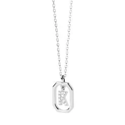 PDPAOLA Mini Letter K Silver Necklace Silver Mittellange Halskette