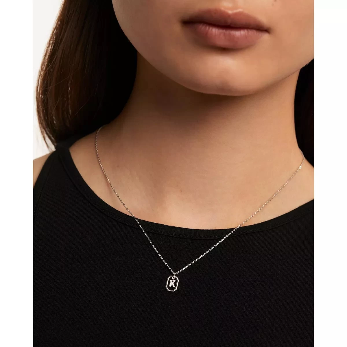 PDPAOLA Mini Letter K Silver Necklace Silver Mittellange Halskette - Image 2