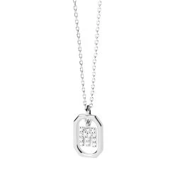 PDPAOLA Mini Letter M Silver Necklace Silver Mittellange Halskette