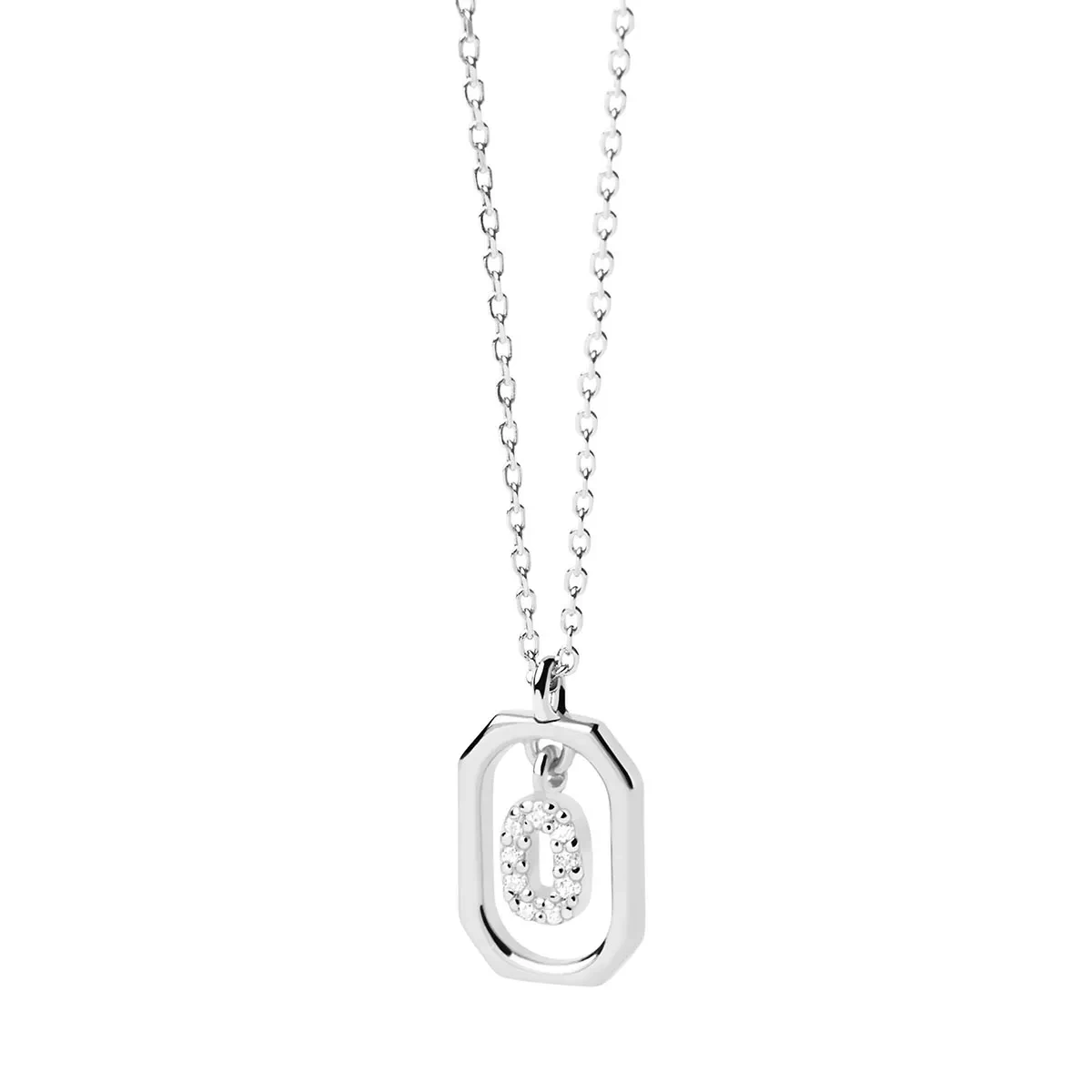 PDPAOLA Mini Letter O Silver Necklace Silver Mittellange Halskette