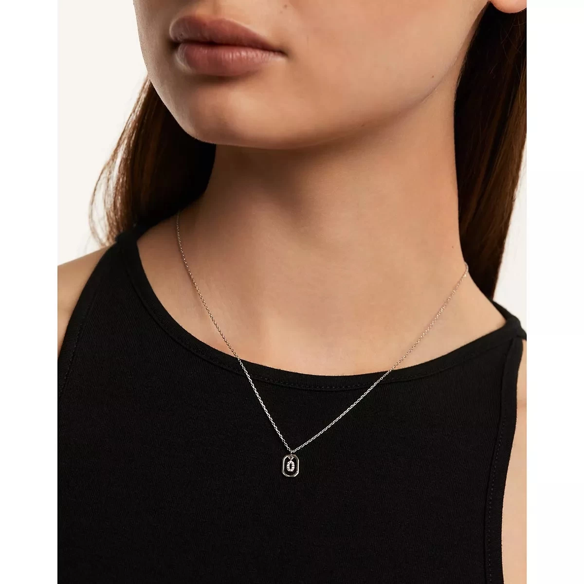 PDPAOLA Mini Letter O Silver Necklace Silver Mittellange Halskette - Image 2