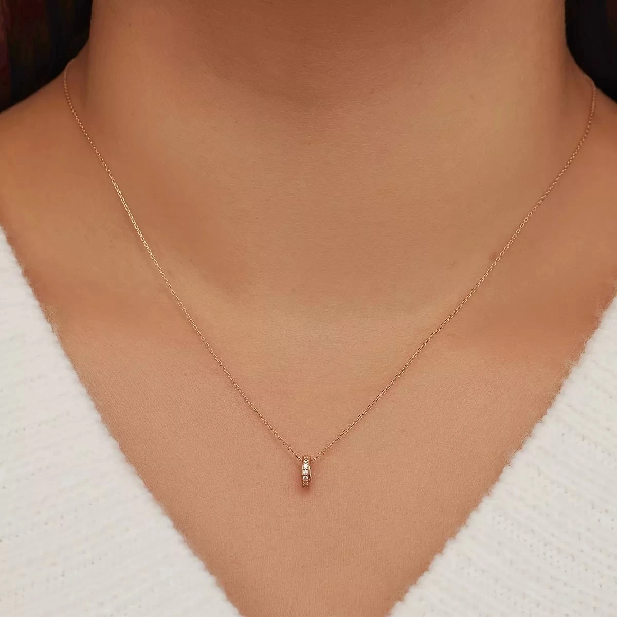 Isabel Bernard La Concorde Merle 14 Karat Necklace With Zirconia Rosé Gold Kurze Halskette - Image 2