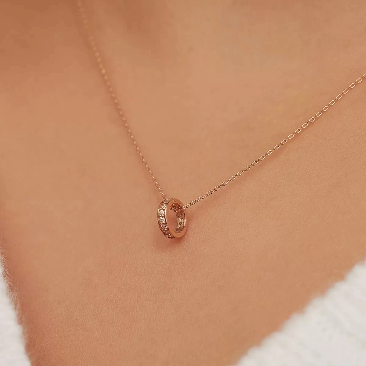 Isabel Bernard La Concorde Merle 14 Karat Necklace With Zirconia Rosé Gold Kurze Halskette - Image 4