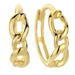 Isabel Bernard Rivoli Merle 14 Karat Hoop Earrings With Chains Gold Creole