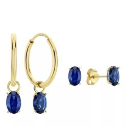 Isabel Bernard Cadeau D'Isabel 14 Karat Earring Set With Zirconia Gold Creole