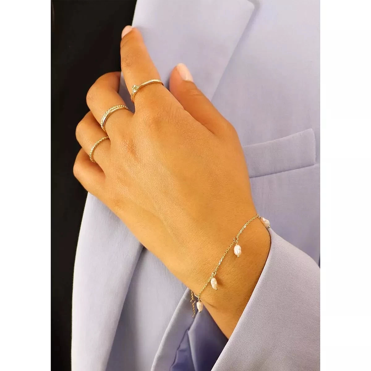 Jackie Pearls Of Amalfi Brace. Gold Armband - Image 2