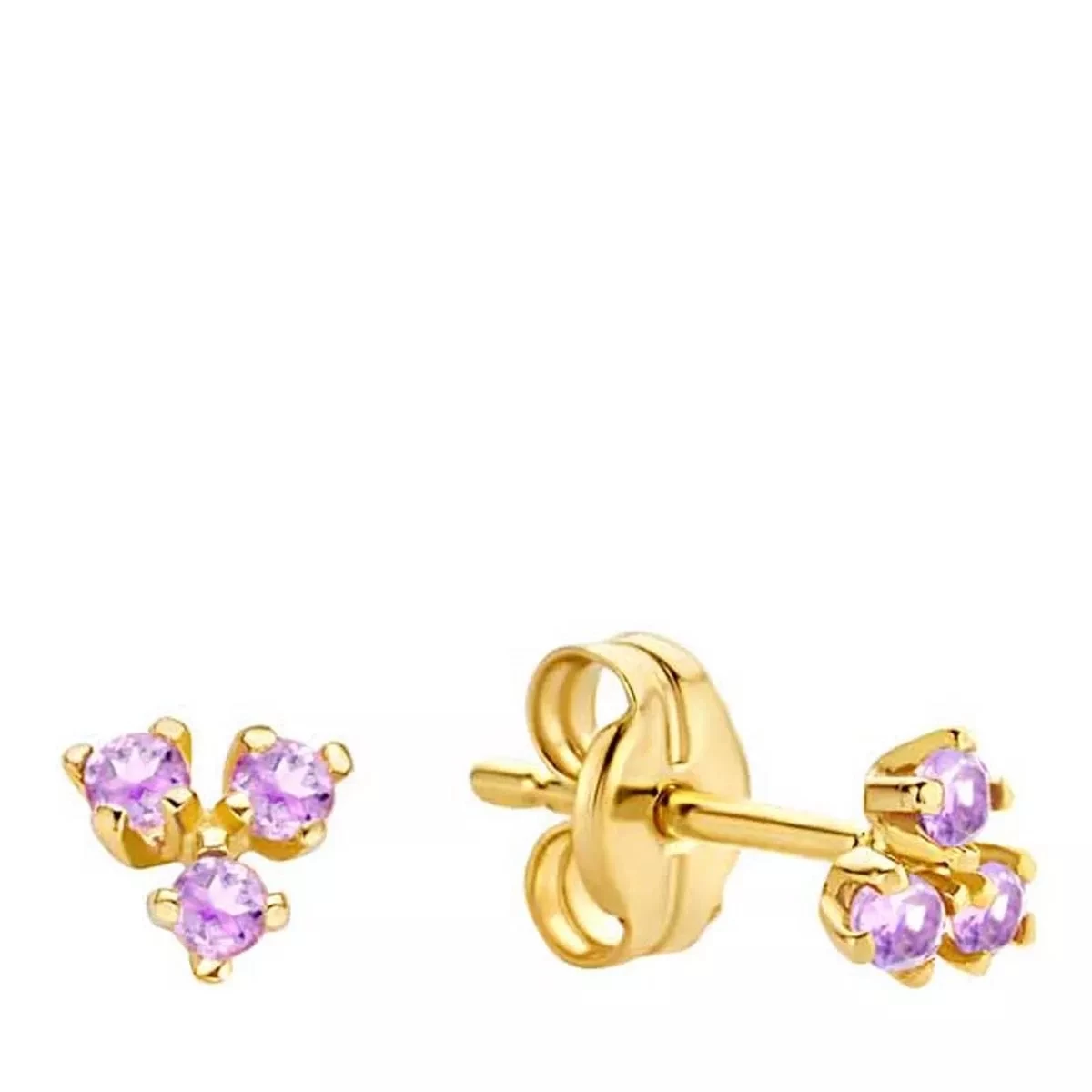 Jackie Triangle Amethyst Studs Gold Ohrstecker