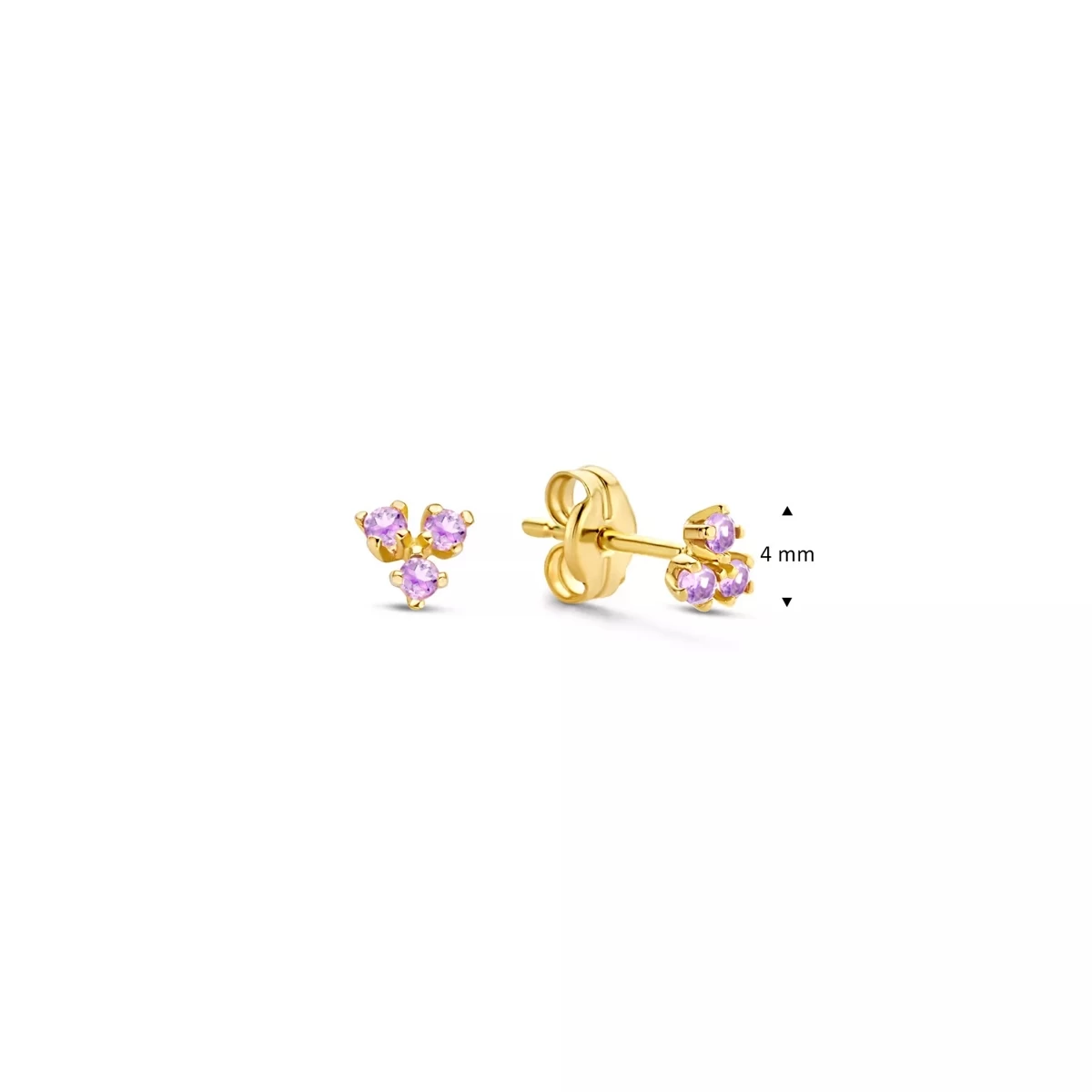 Jackie Triangle Amethyst Studs Gold Ohrstecker - Image 3