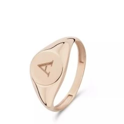 Isabel Bernard La Concorde Lauren 14 Karat Signet Ring Letter A Rose Gold Siegelring