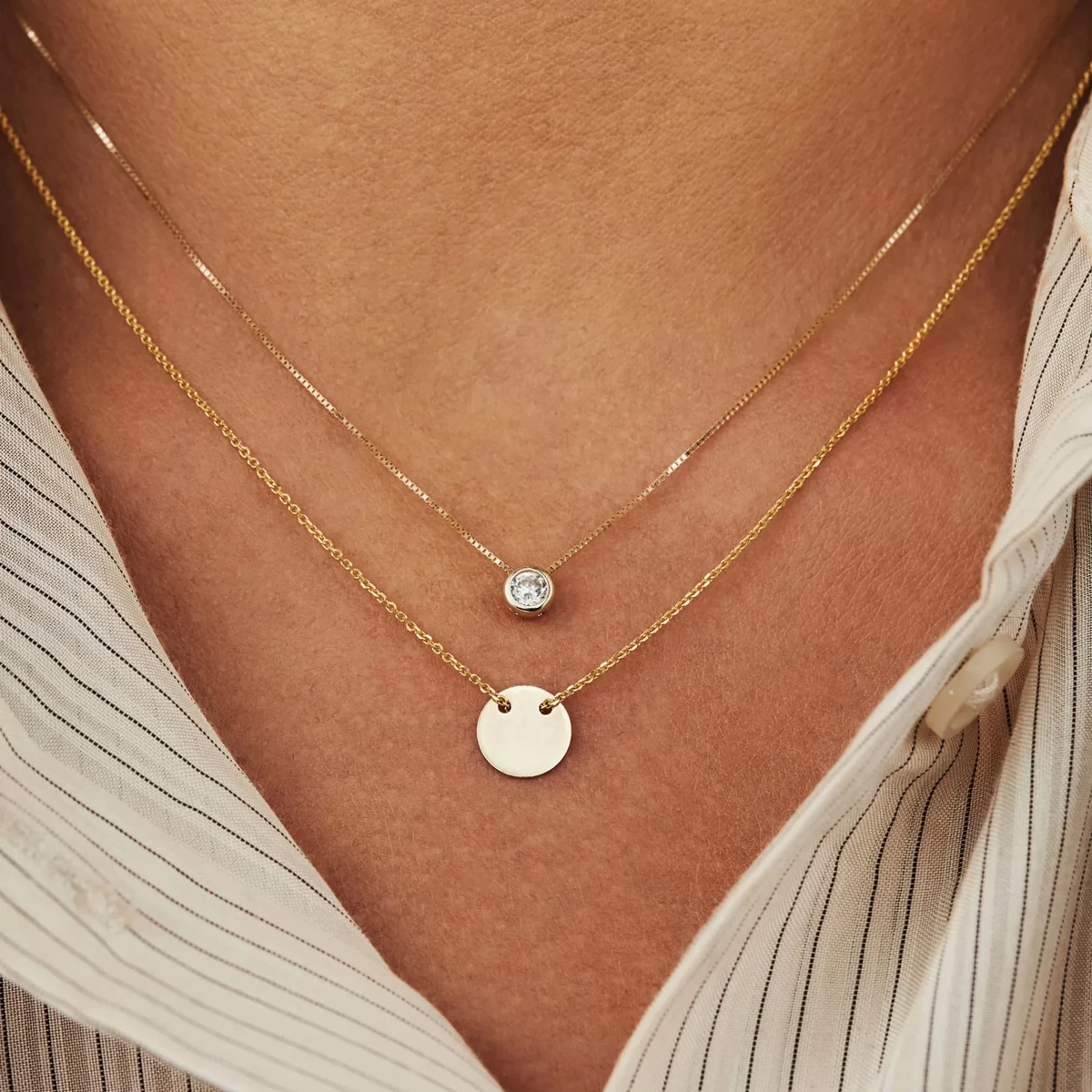 Isabel Bernard Le Marais Lison 14 Karat Necklace With Zirconia Gold Mittellange Halskette - Image 2