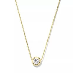 Isabel Bernard Le Marais Lison 14 Karat Necklace With Zirconia Gold Mittellange Halskette