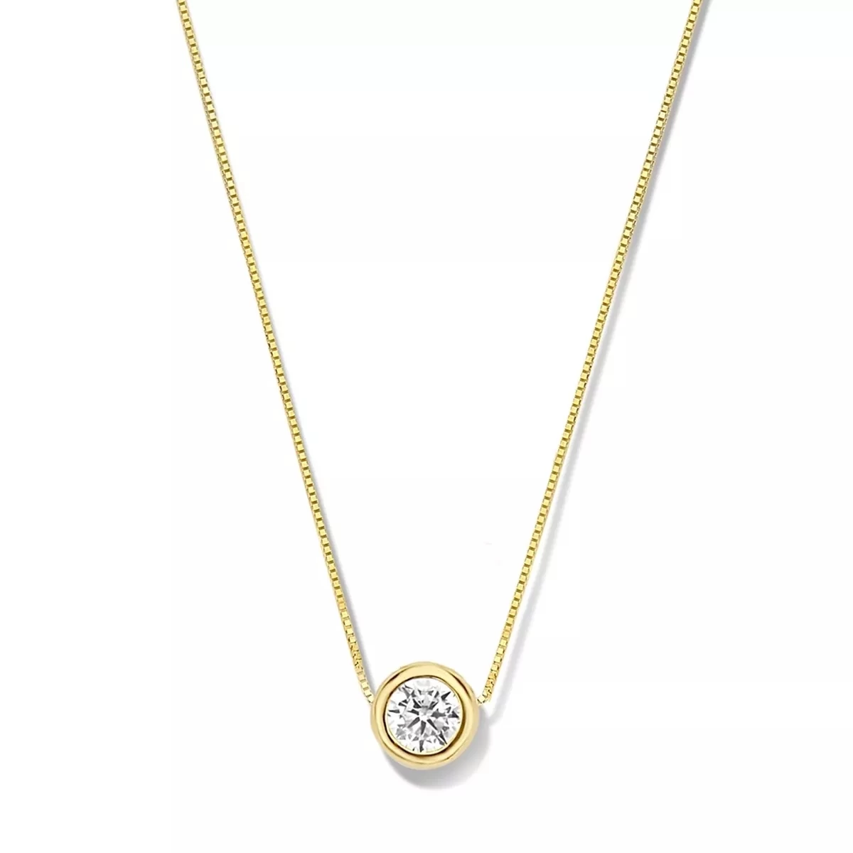 Isabel Bernard Le Marais Lison 14 Karat Necklace With Zirconia Gold Mittellange Halskette