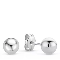Isabel Bernard Saint Germain Finou 14 Karat Ear Studs With Sphere White Gold Ohrstecker