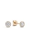 Isabel Bernard La Concorde Loane 14 Karat Ear Studs With Zirconia Rose Gold Ohrstecker
