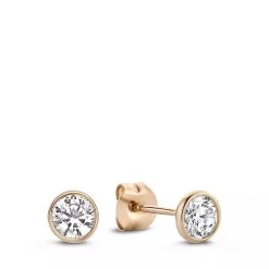 Isabel Bernard La Concorde Loane 14 Karat Ear Studs With Zirconia Rose Gold Ohrstecker