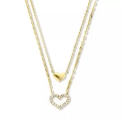 Isabel Bernard Belleville Amore 14 Karat Necklace With Zirconia Gold Mittellange Halskette
