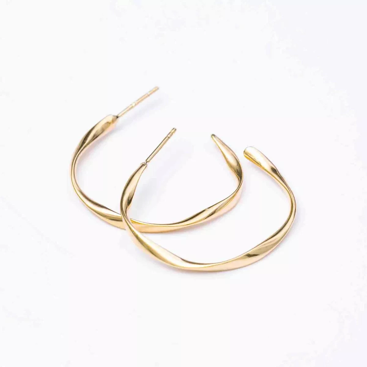 Cetara Pianura Earrings 18K Yellow Gold Plated Creole - Image 3