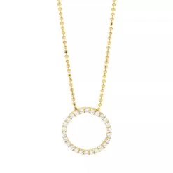 Biella Pendant And Chain 70 Cm 18K Yellow Gold Plated Lange Halskette