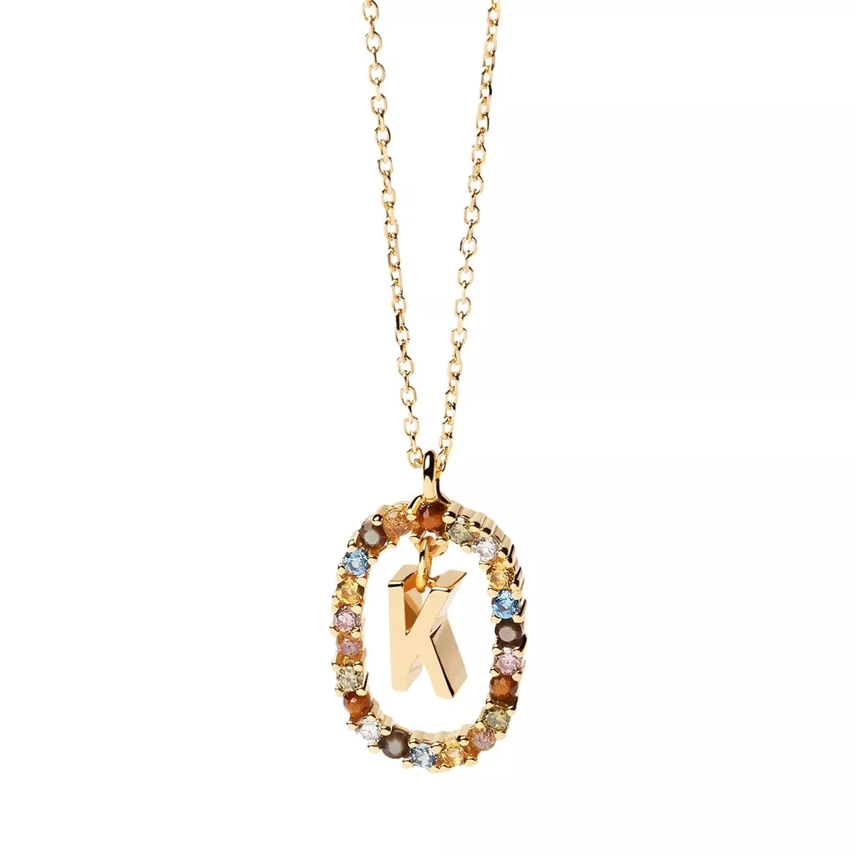 PDPAOLA Necklace Letter K Yellow Gold Mittellange Halskette