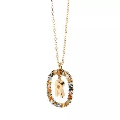 PDPAOLA Necklace Letter R Yellow Gold Mittellange Halskette