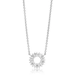 Antella Circolo Necklace White Zirconia 925 Sterling Silver Mittellange Halskette
