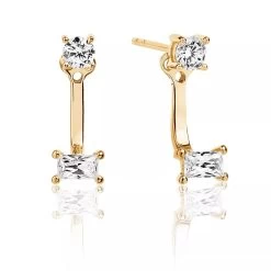 Antella Ear Jackets White Zirconia 18K Gold Plated Ohrstecker