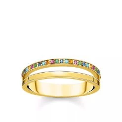 Thomas Sabo Ring Colored Stones Bicolor Bandring